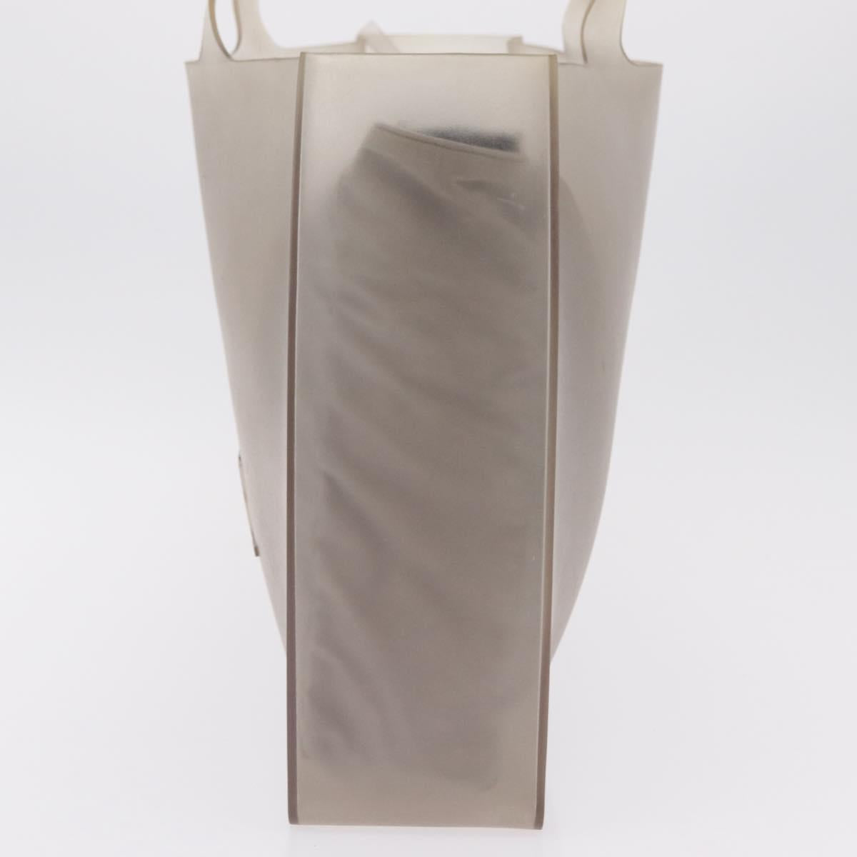 CHANEL Tote Bag Rubber Gray CC Auth 206363