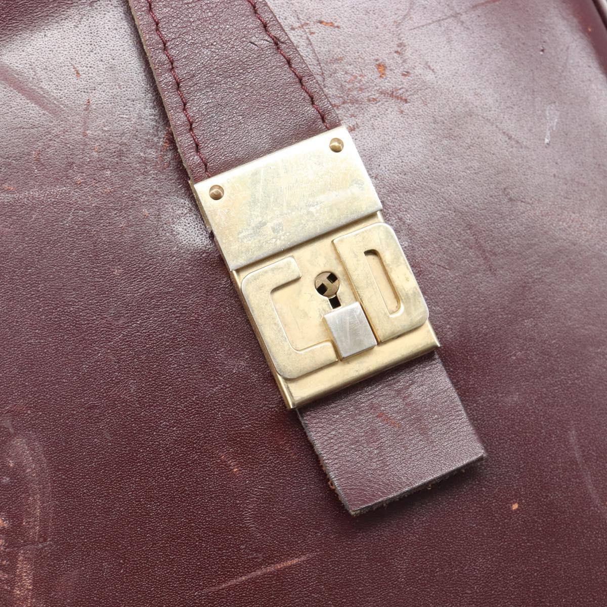 Christian Dior Trotter Canvas Boston Bag Red Gold Auth 206367