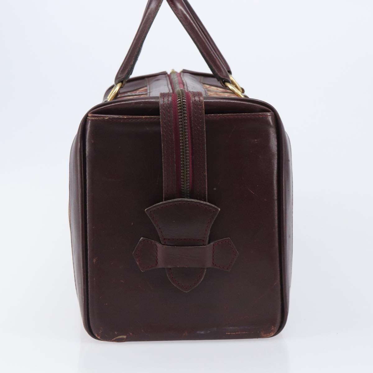 Christian Dior Trotter Canvas Boston Bag Red Gold Auth 206367