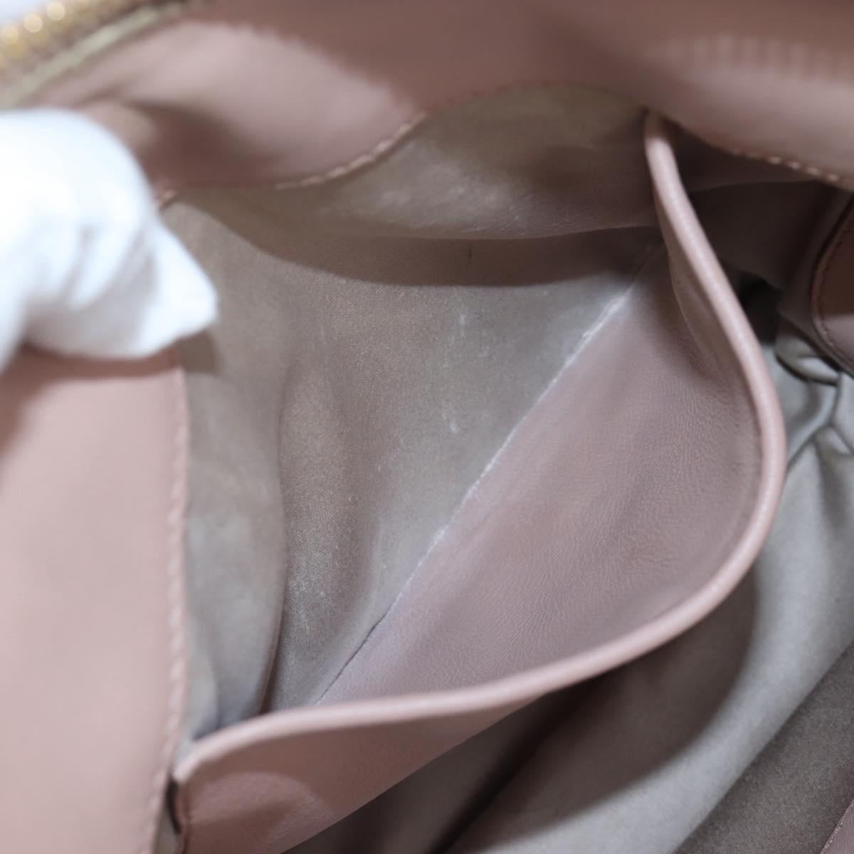 Miu Miu Matelasse Hand Bag Leather Pink Gold Auth 206368