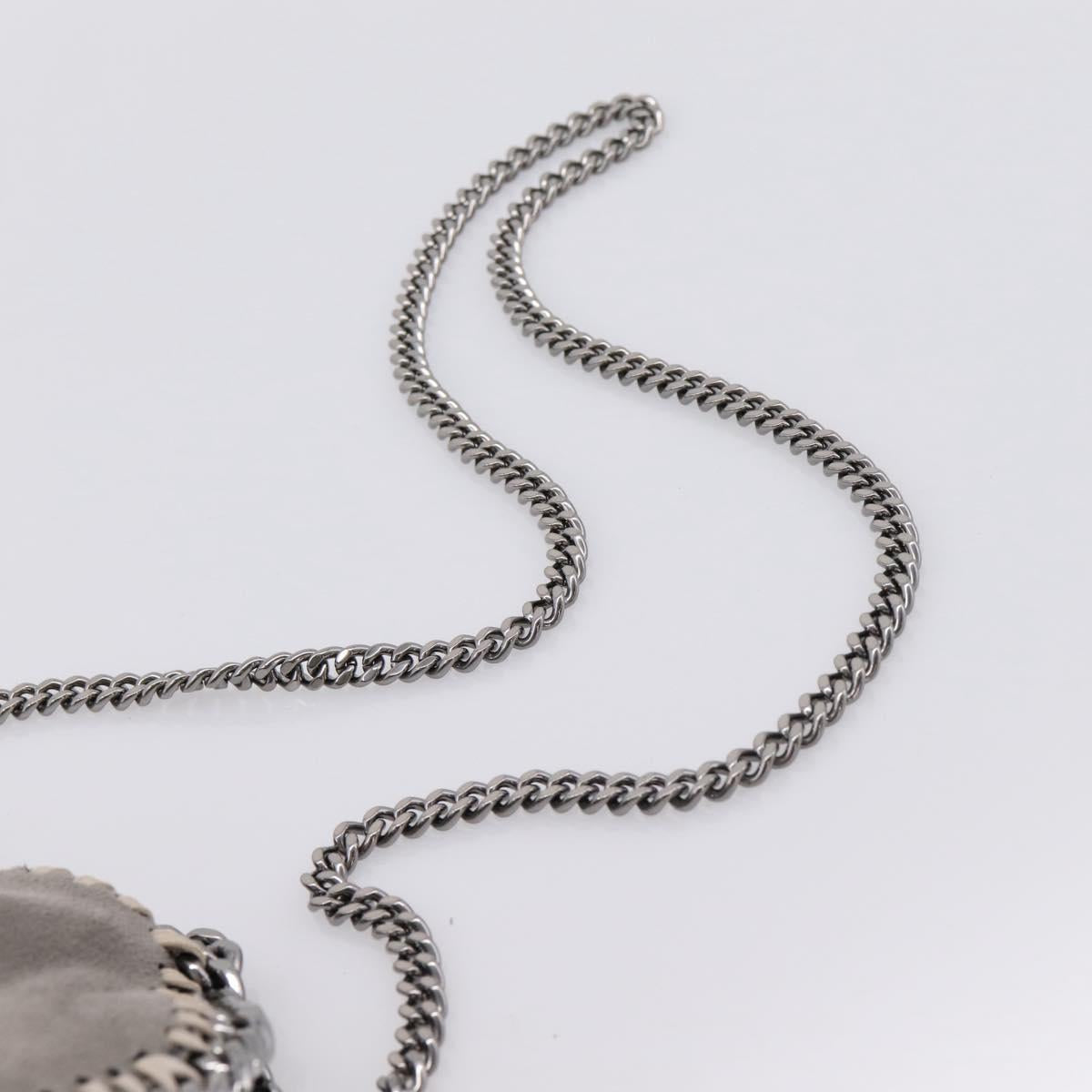Stella MacCartney Chain Falabella Bag Suede Gray Silver 371223 Auth 206377A