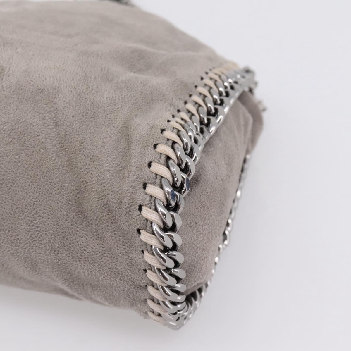 Stella MacCartney Chain Falabella Bag Suede Gray Silver 371223 Auth 206377A