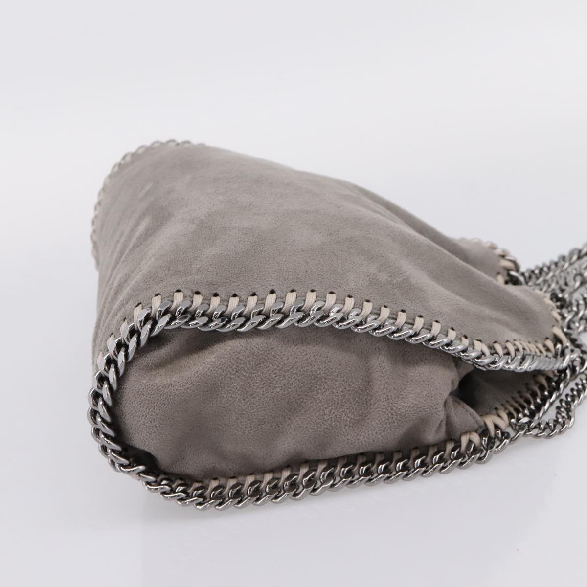 Stella MacCartney Chain Falabella Bag Suede Gray Silver 371223 Auth 206377A