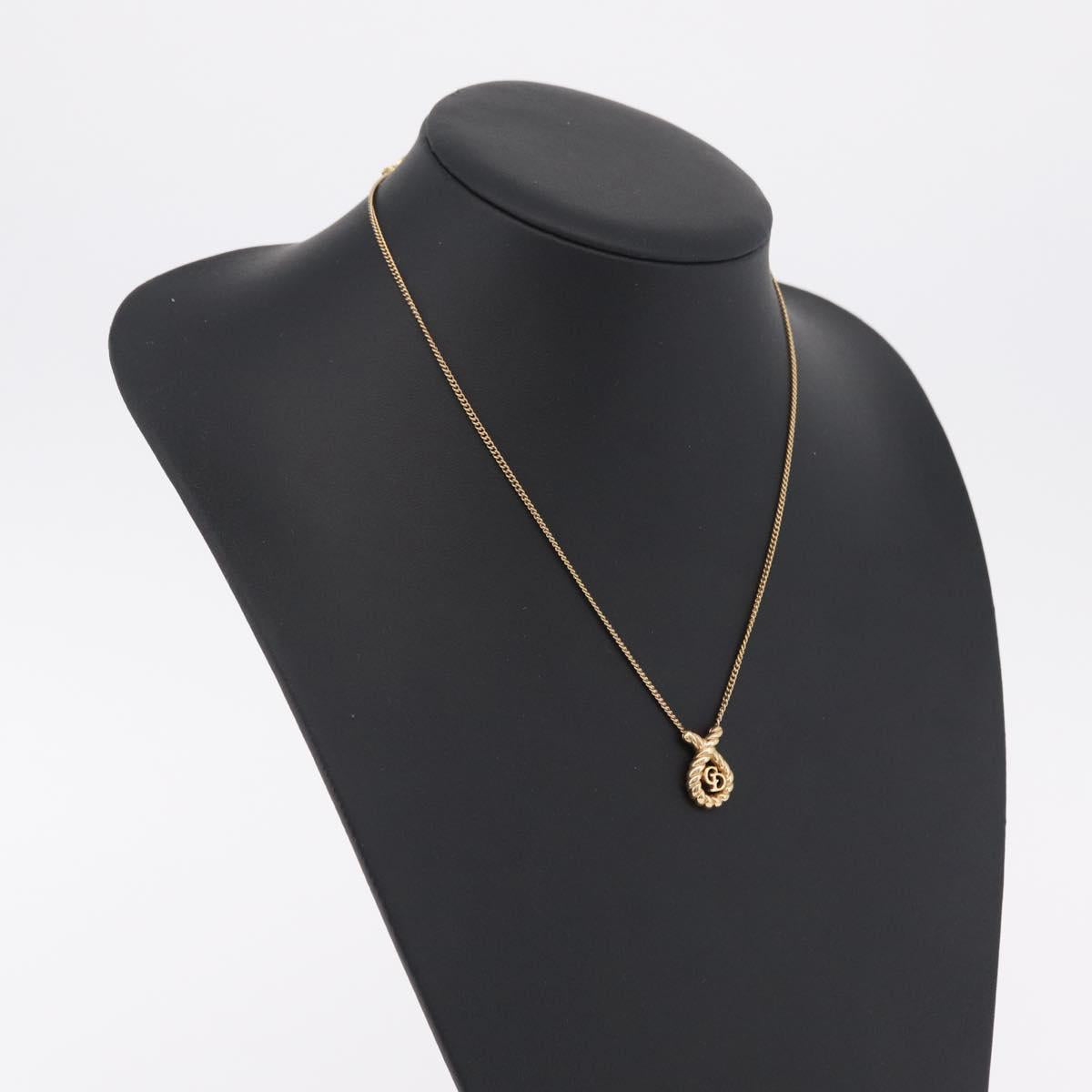 Christian Dior Necklace metal Gold Tone Auth 206380