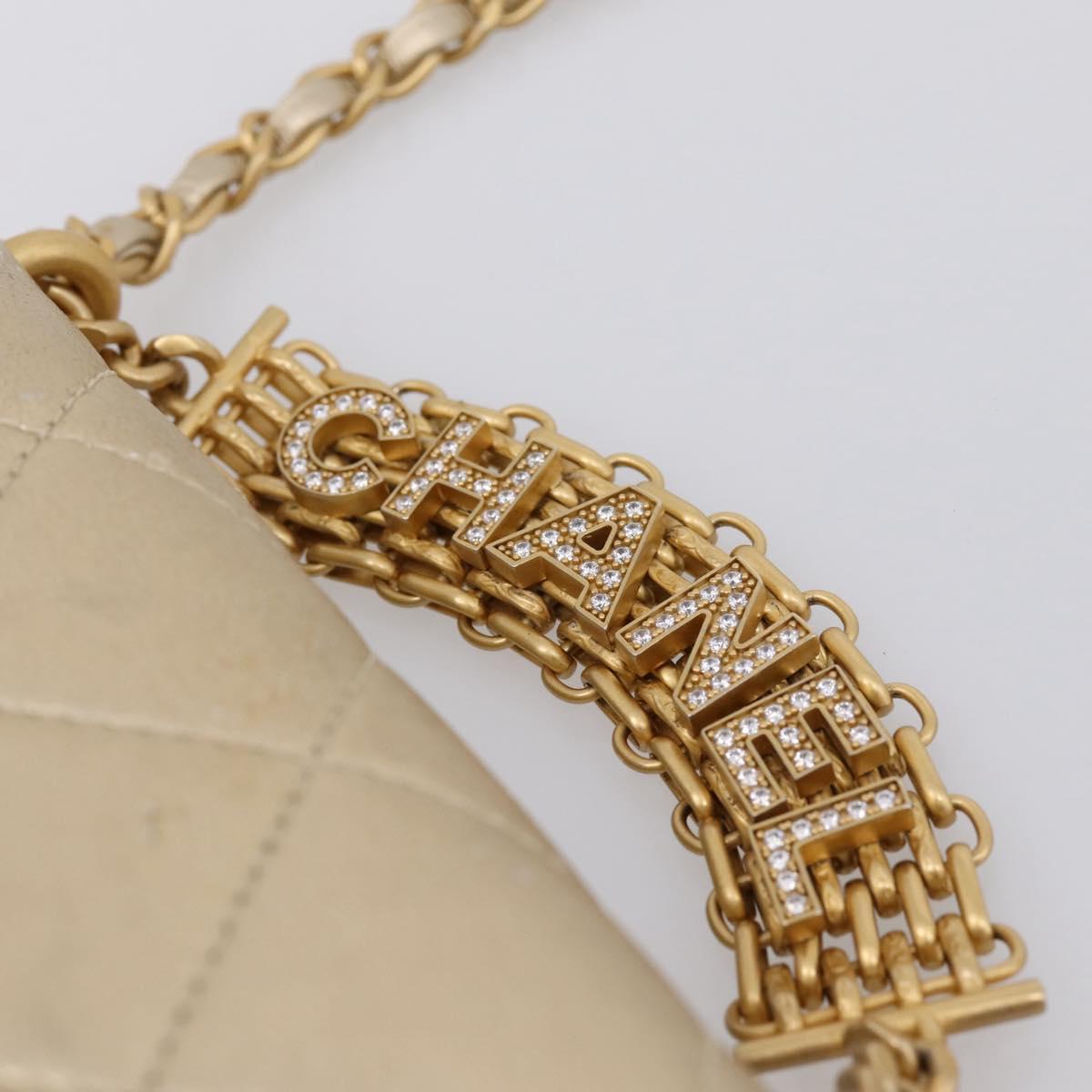 CHANEL Matelasse Chain Shoulder Bag Lamb Skin 2way Gold CC Auth 206384SAM
