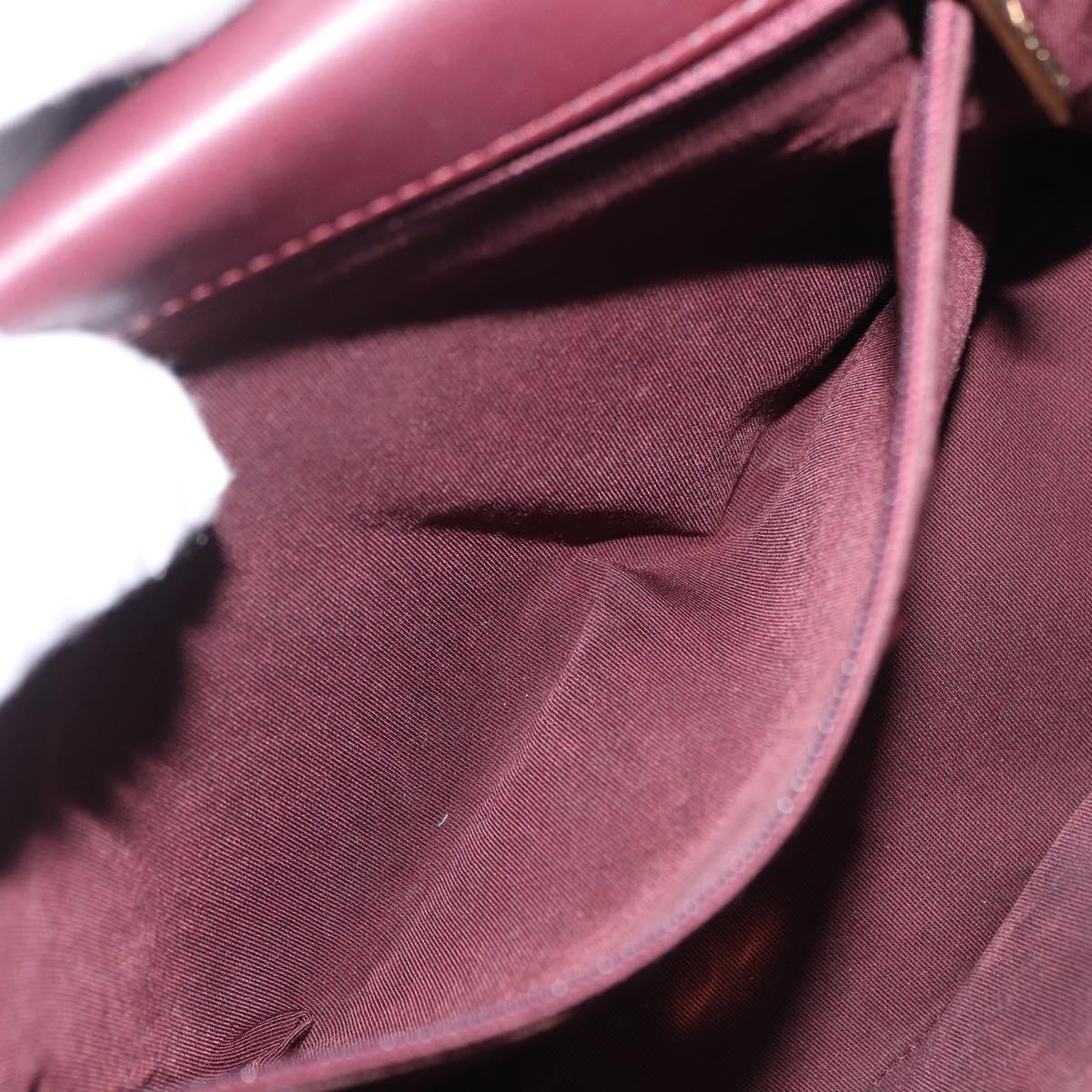 CHANEL Matelasse Chain Shoulder Bag Leather Bordeaux Gold CC Auth 206387A