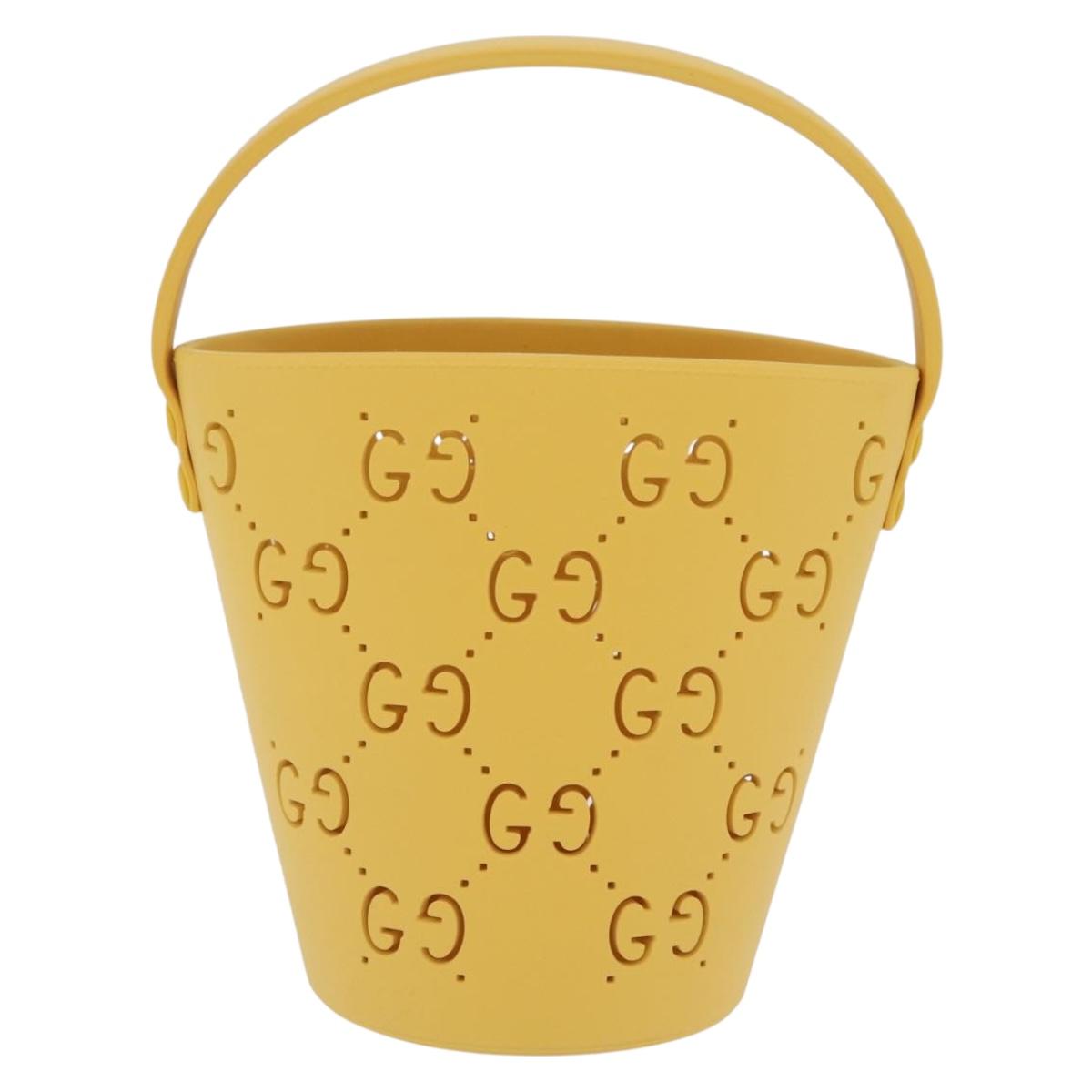 GUCCI Hand Bag Rubber Yellow 723051 Auth 206393M
