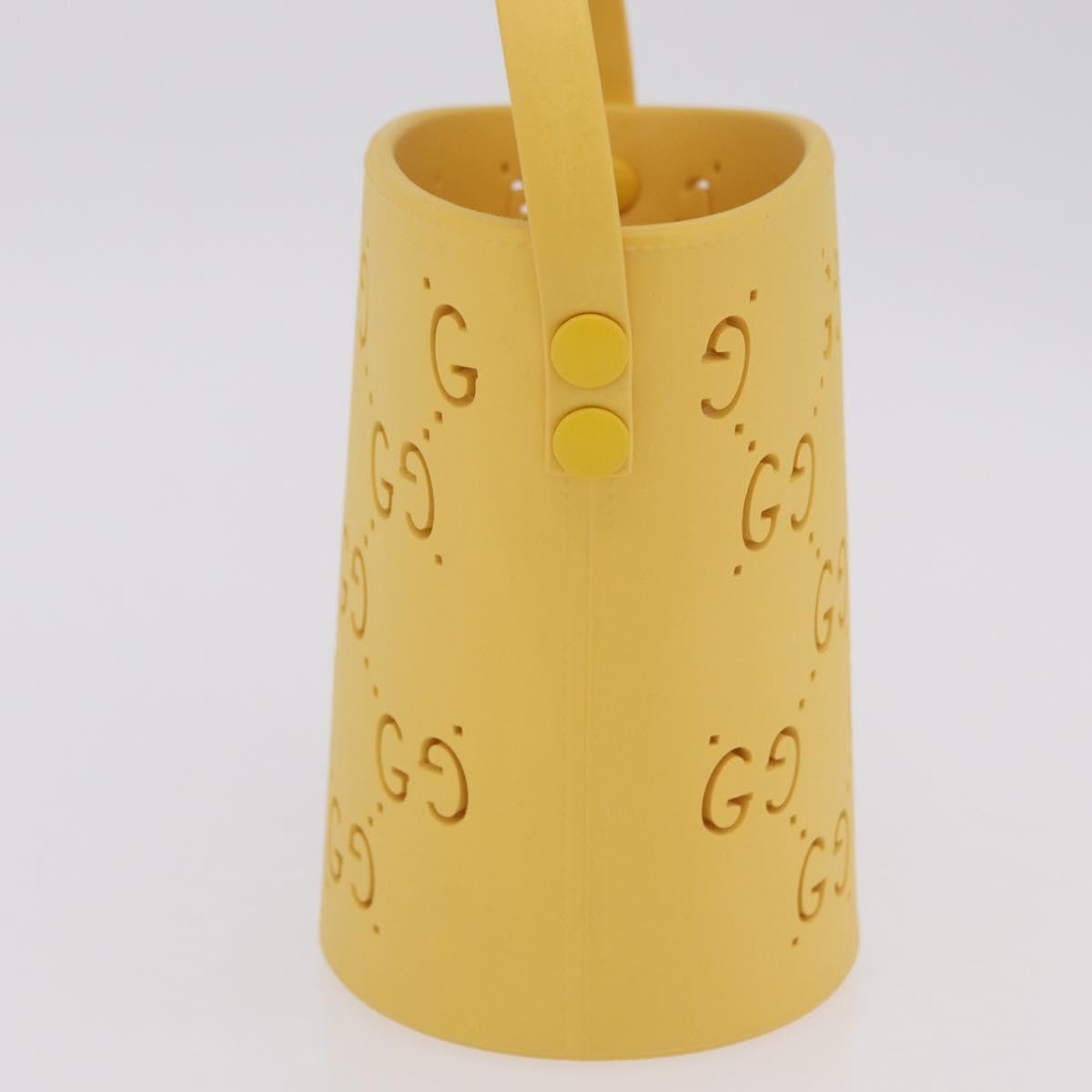 GUCCI Hand Bag Rubber Yellow 723051 Auth 206393M