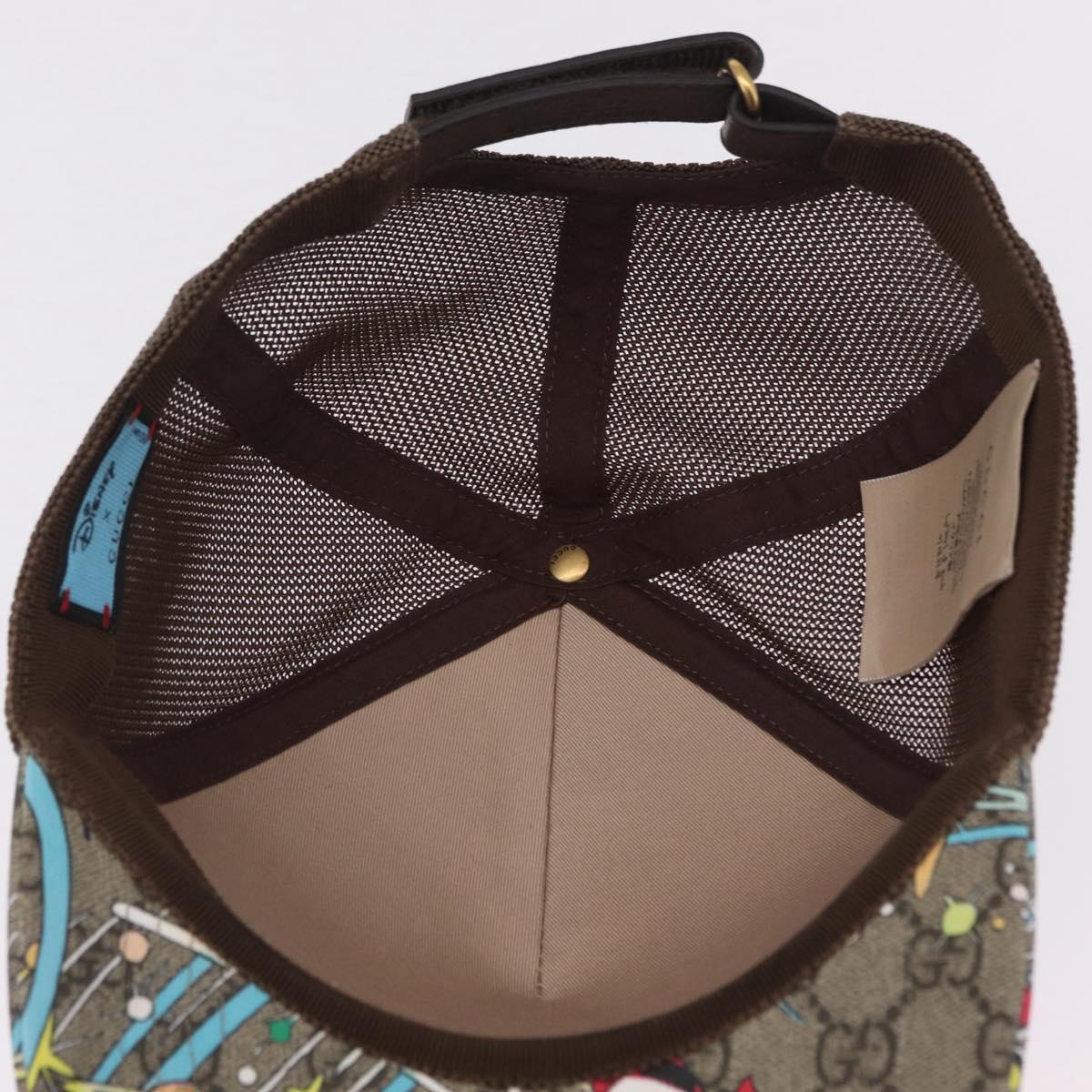 GUCCI GG Supreme GUCCIxDisney Cap PVC L Beige 648843 Auth 206396M