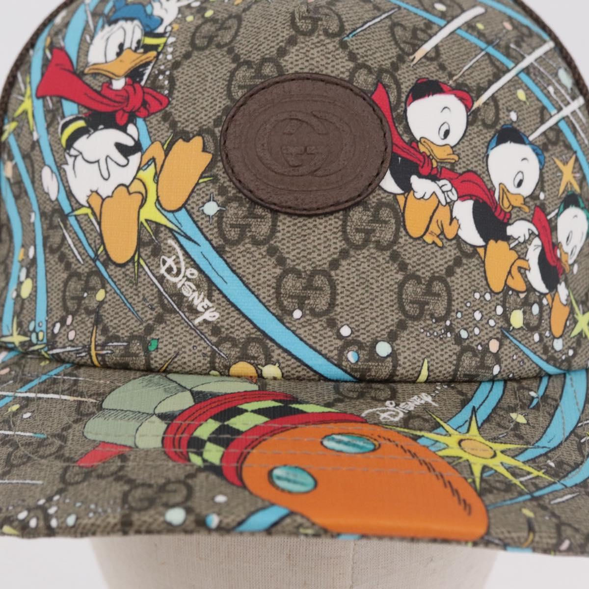 GUCCI GG Supreme GUCCIxDisney Cap PVC L Beige 648843 Auth 206396M