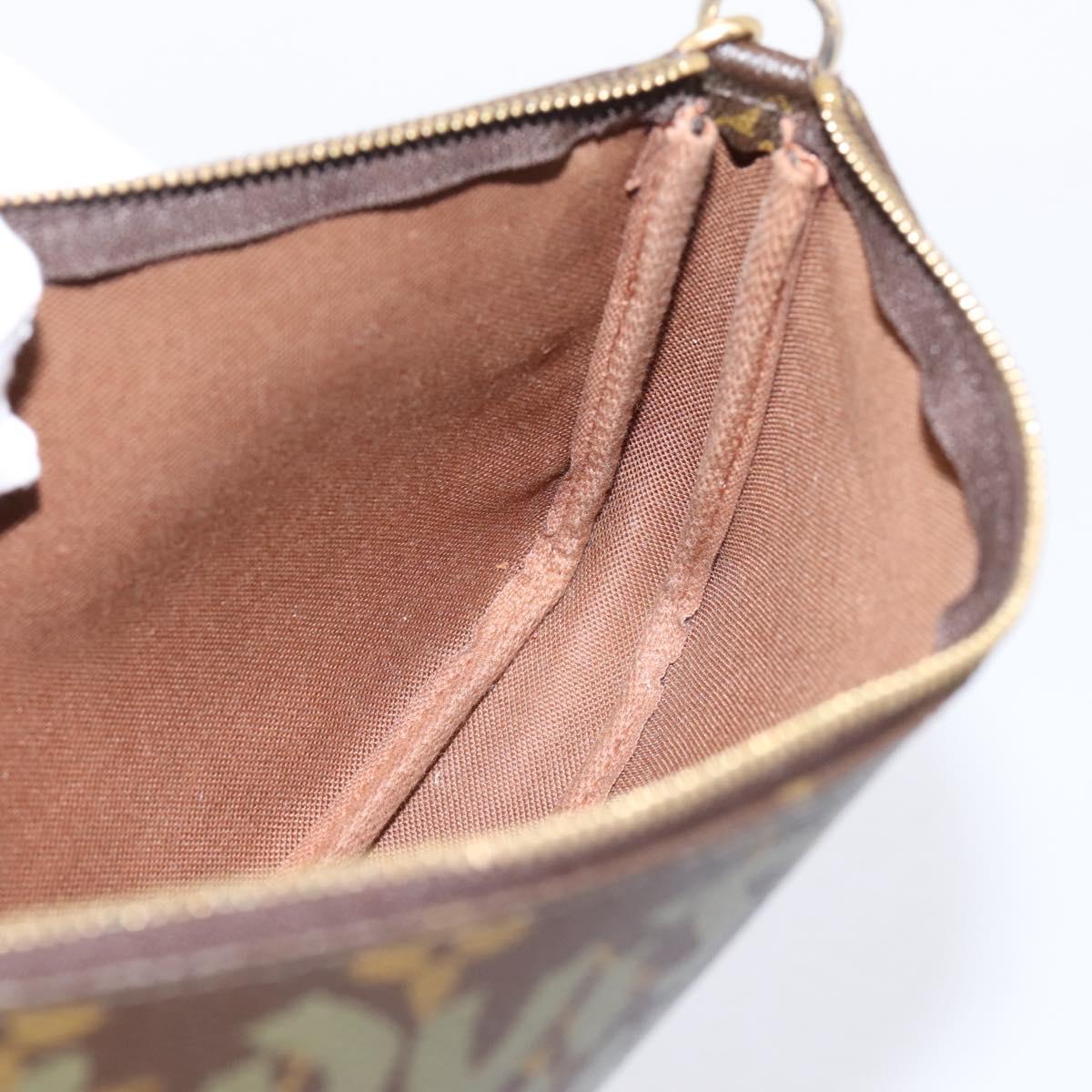 LOUIS VUITTON Monogram Graffiti Pochette Pouch Khaki M92191 LV Auth 206399A