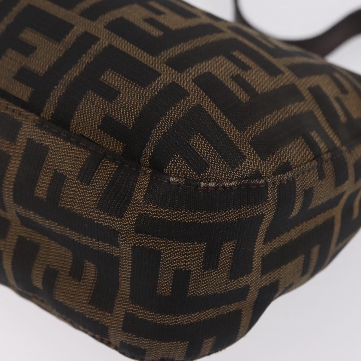 FENDI Zucca Canvas Mamma Baguette Shoulder Bag Brown Black 8BR036 Auth 206469A