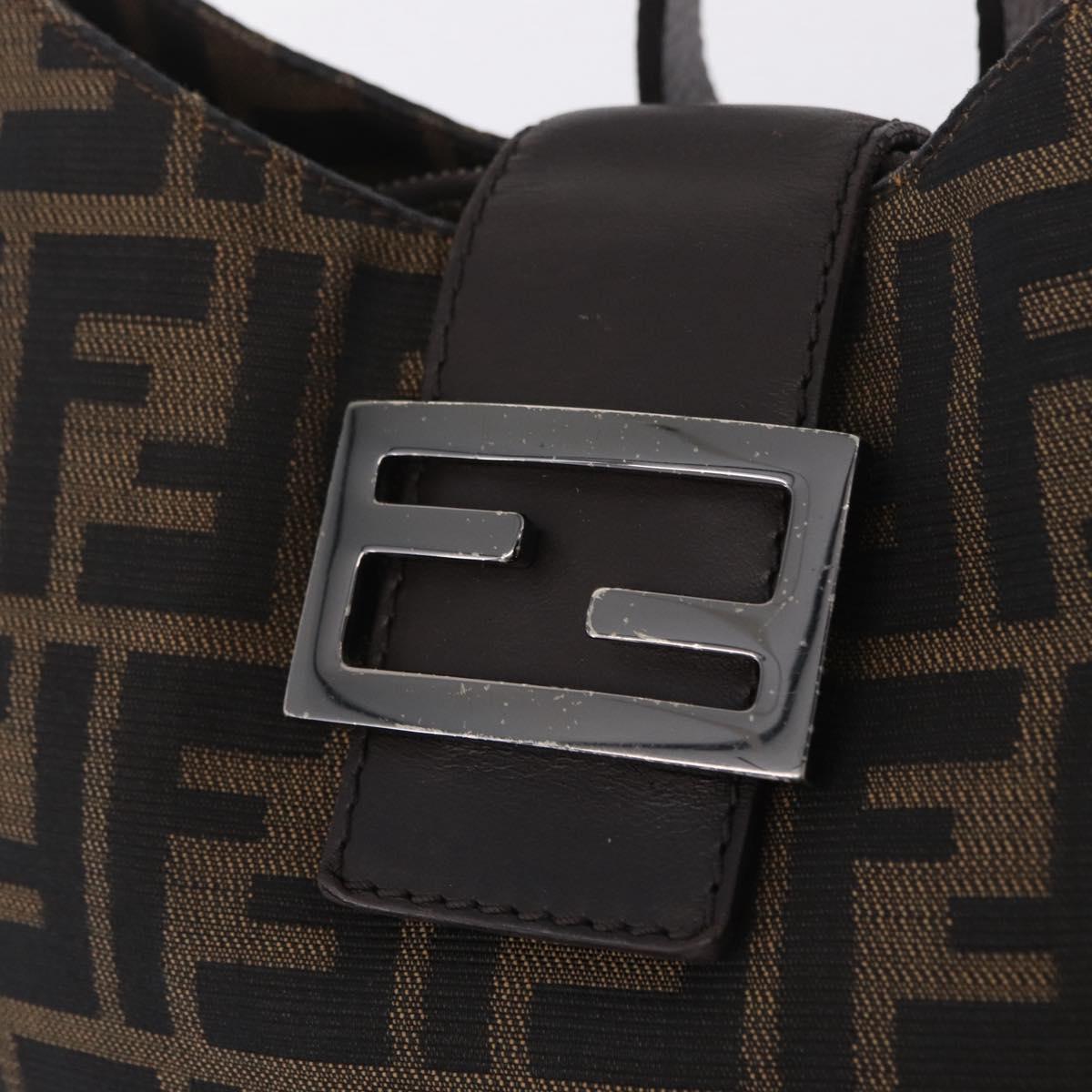 FENDI Zucca Canvas Mamma Baguette Shoulder Bag Brown Black 8BR036 Auth 206469A