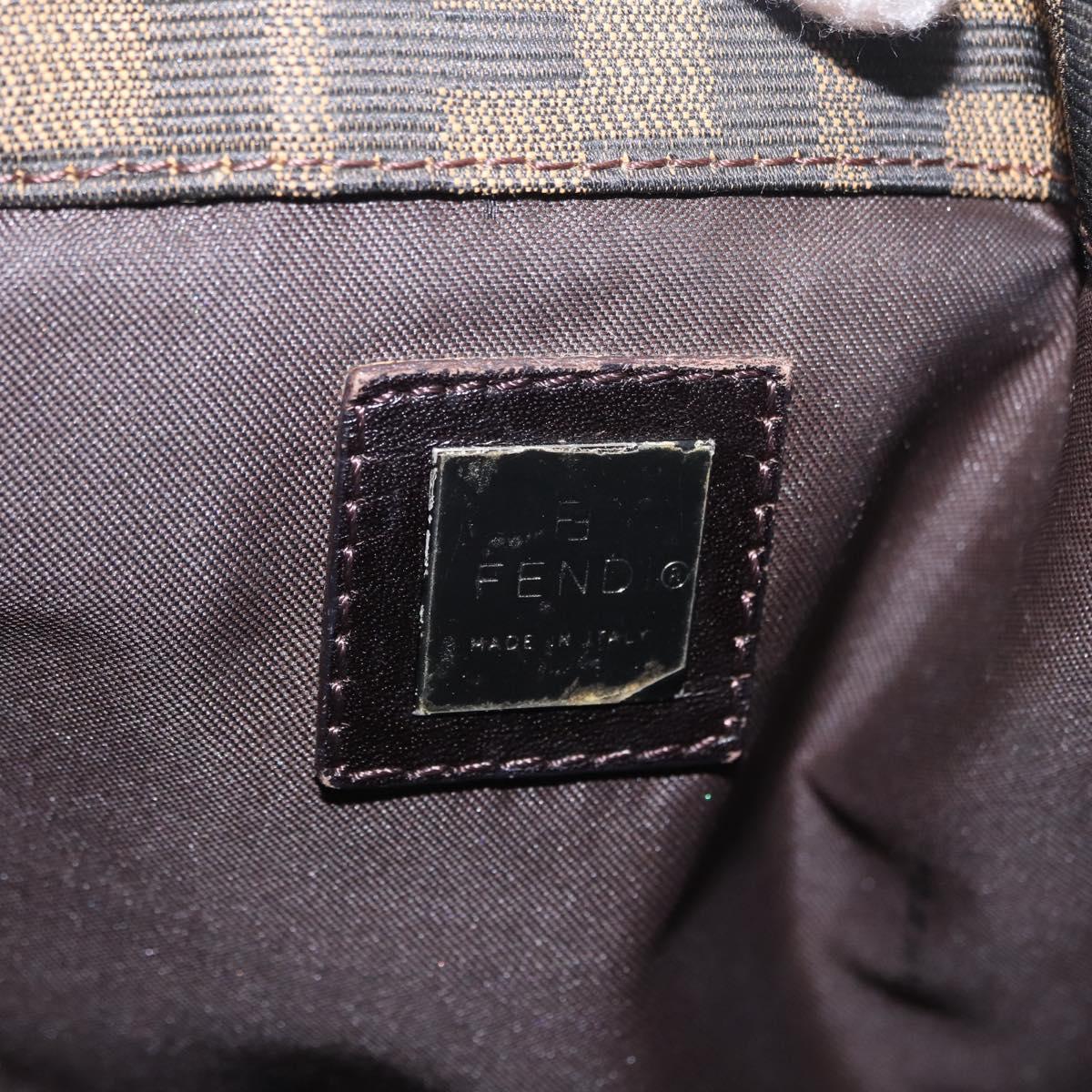 FENDI Zucca Canvas Mamma Baguette Shoulder Bag Brown Black 8BR036 Auth 206469A