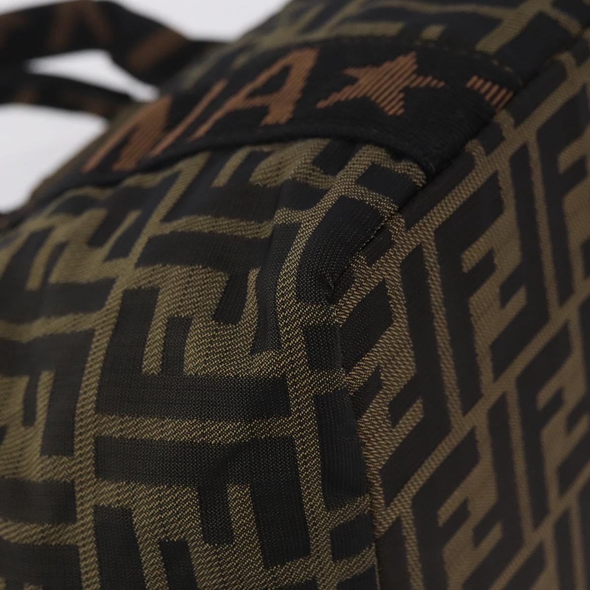 FENDI Zucca Canvas Hand Bag Black Brown Auth 206470
