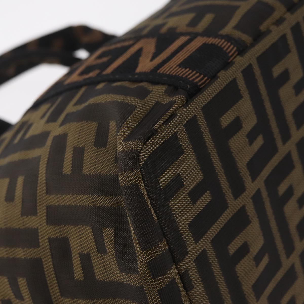 FENDI Zucca Canvas Hand Bag Black Brown Auth 206470