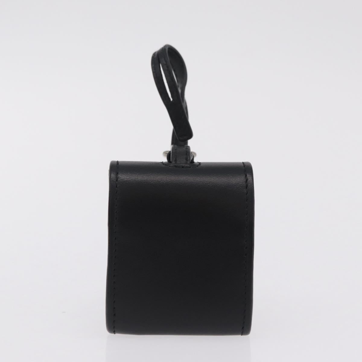 PRADA Hand Bag Leather 2way Black Silver Auth 206472M