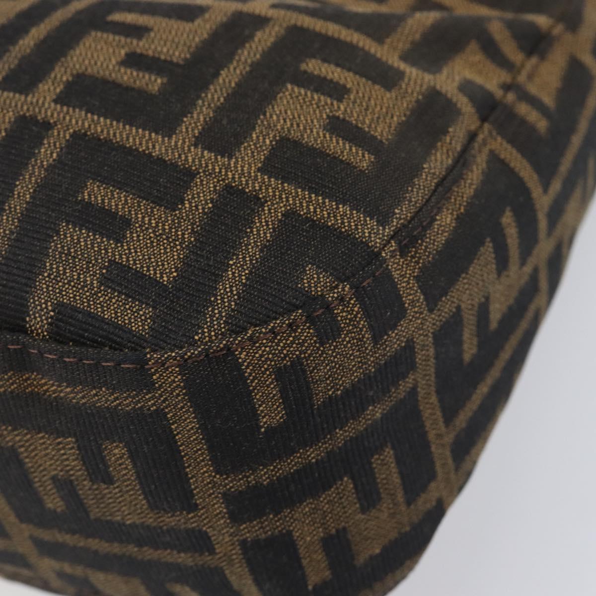 FENDI Zucca Canvas Mamma Baguette Shoulder Bag Brown Black 8BR036 Auth 206475V