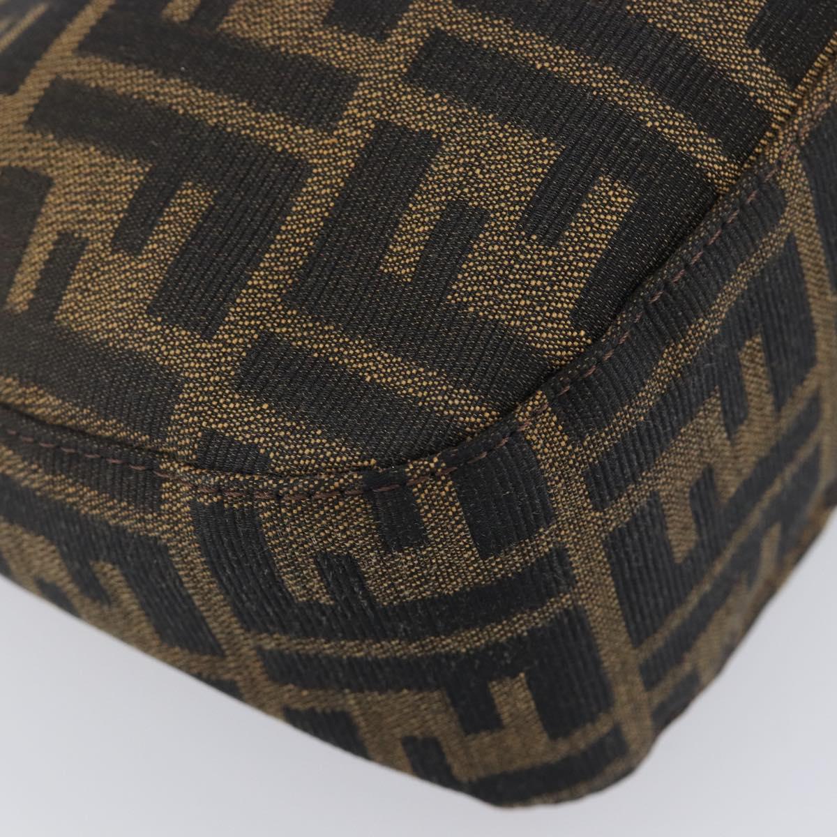 FENDI Zucca Canvas Mamma Baguette Shoulder Bag Brown Black 8BR036 Auth 206475V