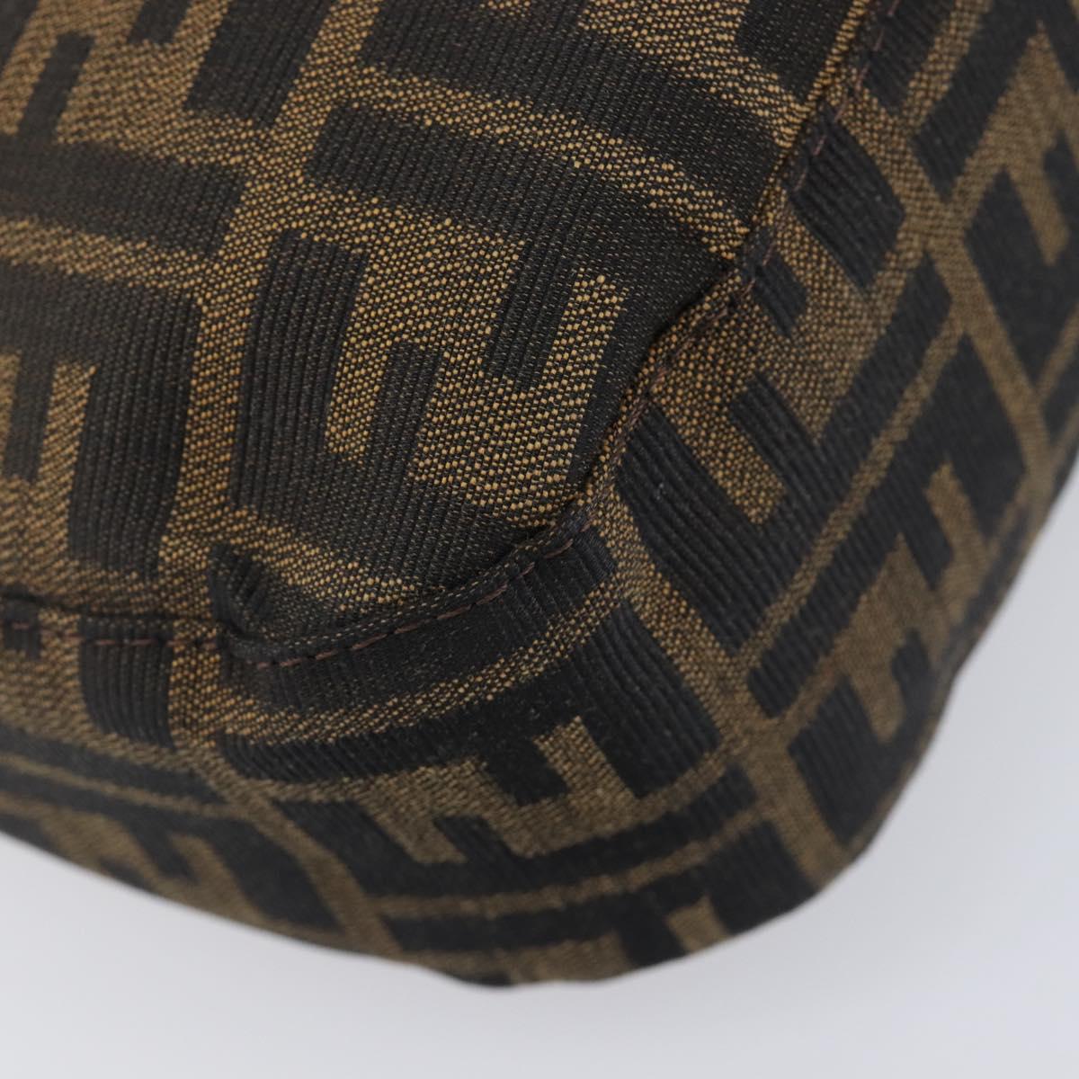 FENDI Zucca Canvas Mamma Baguette Shoulder Bag Brown Black 8BR036 Auth 206475V