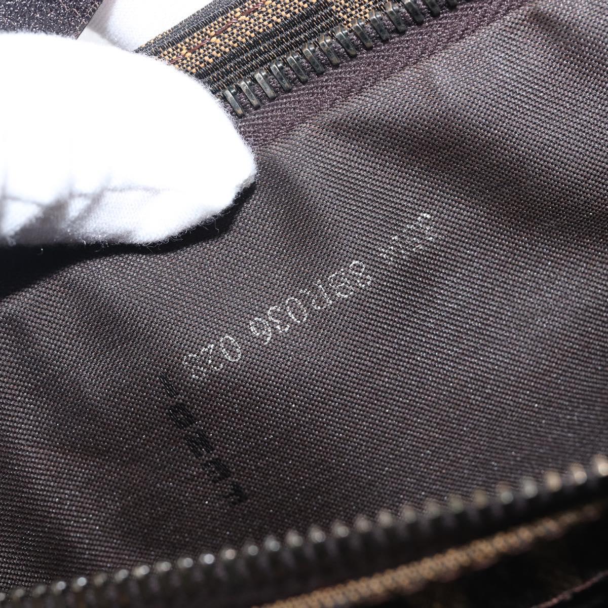 FENDI Zucca Canvas Mamma Baguette Shoulder Bag Brown Black 8BR036 Auth 206475V