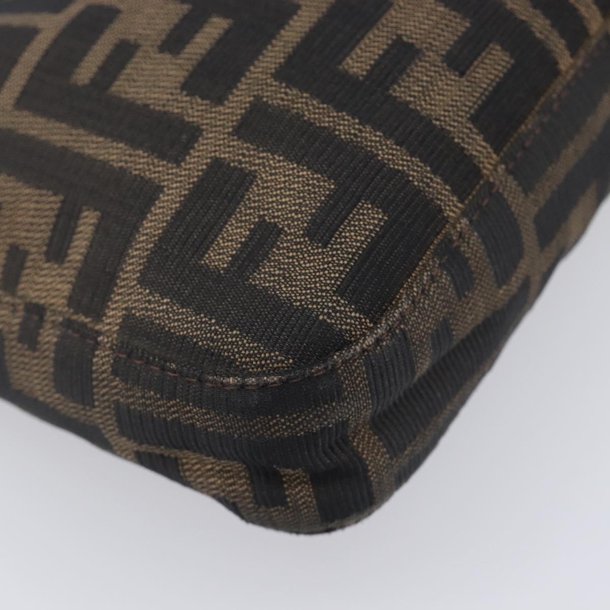 FENDI Zucca Canvas Mamma Baguette Shoulder Bag Brown Black 26569 Auth 206476V