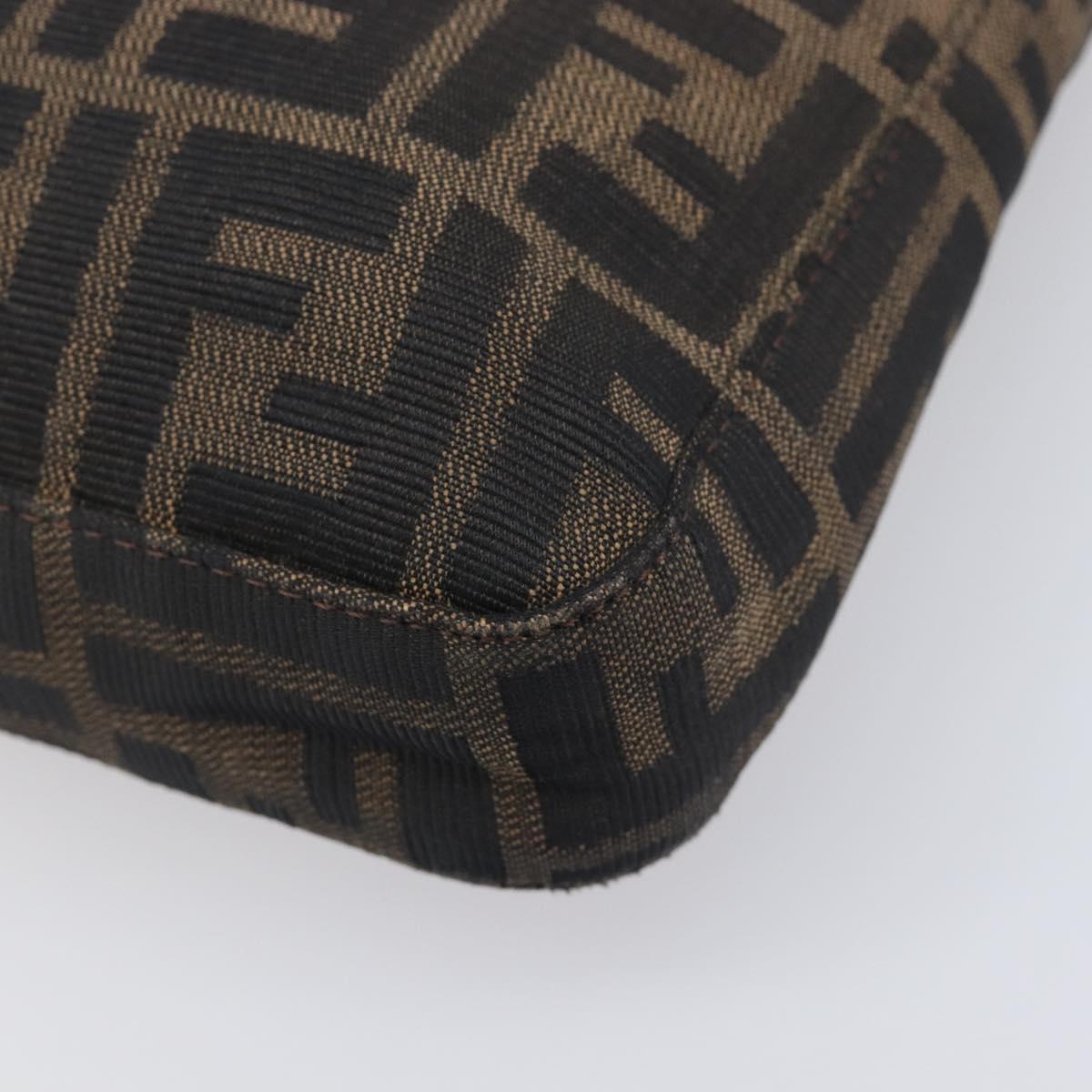 FENDI Zucca Canvas Mamma Baguette Shoulder Bag Brown Black 26569 Auth 206476V