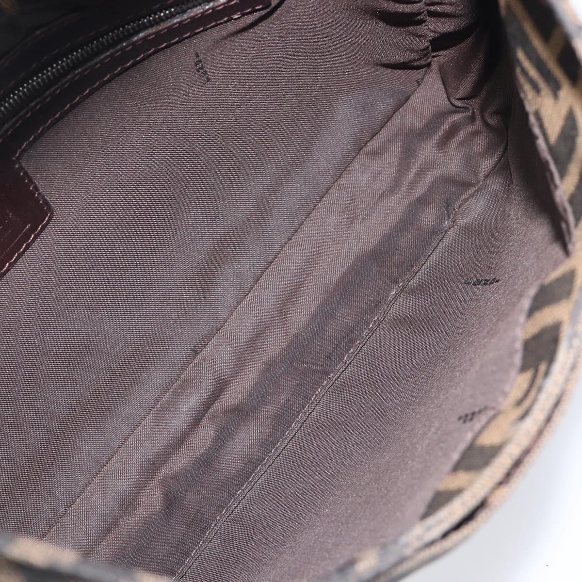 FENDI Zucca Canvas Mamma Baguette Shoulder Bag Brown Black 26569 Auth 206476V