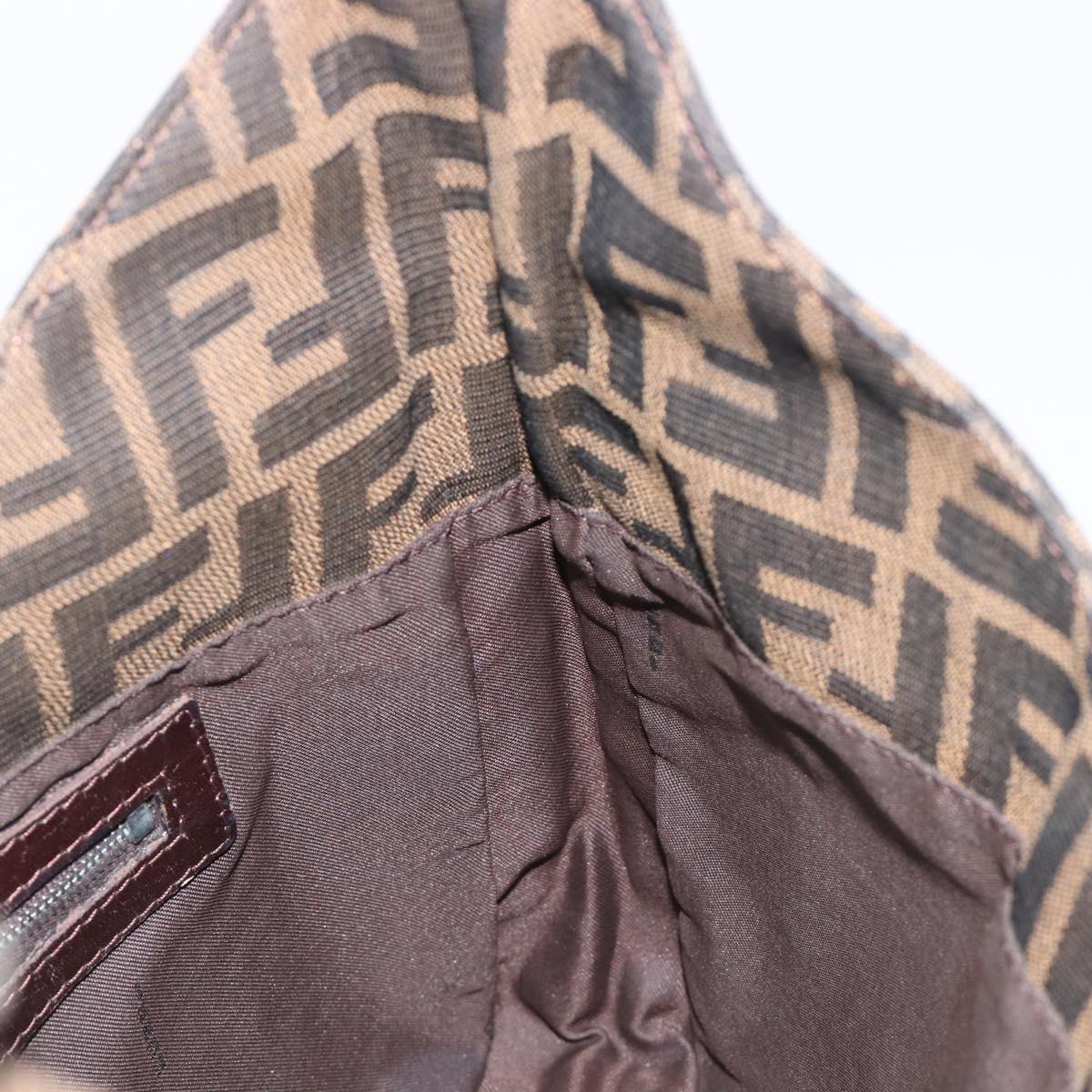 FENDI Zucca Canvas Mamma Baguette Shoulder Bag Brown Black 26569 Auth 206476V