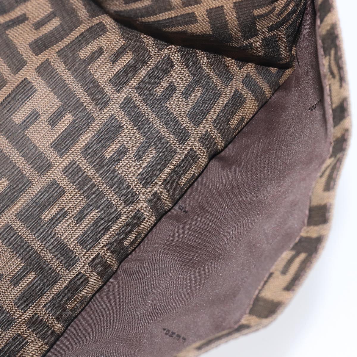 FENDI Zucca Canvas Mamma Baguette Shoulder Bag Brown Black 26569 Auth 206476V
