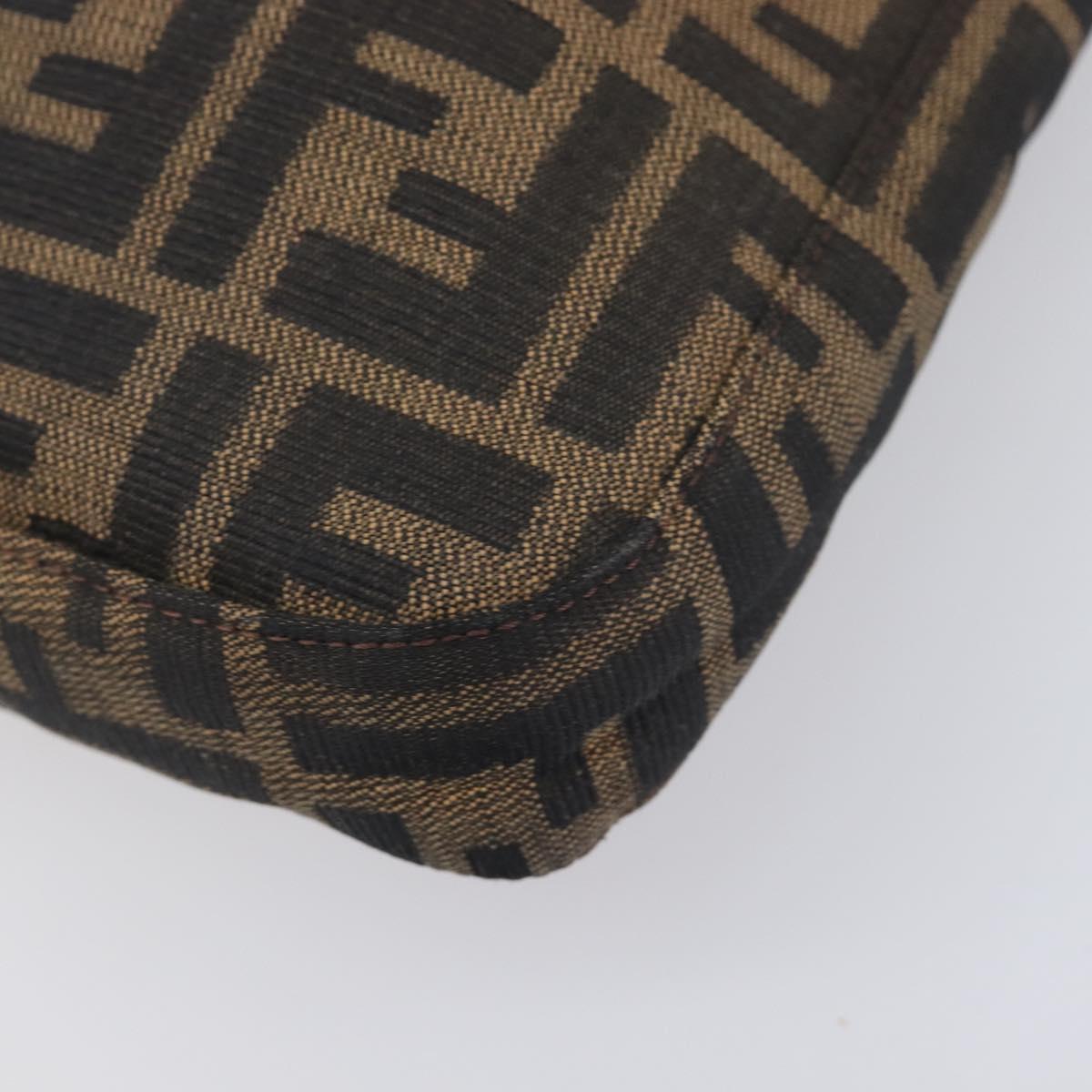 FENDI Zucca Canvas Mamma Baguette Shoulder Bag Brown Black 26727 Auth 206478V
