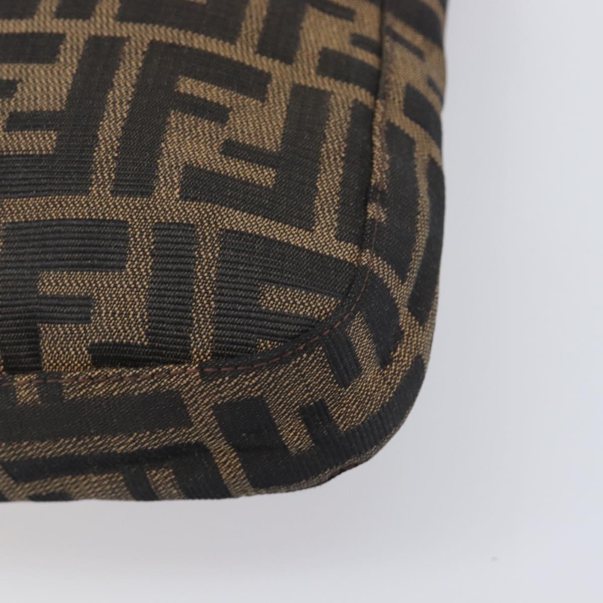FENDI Zucca Canvas Mamma Baguette Shoulder Bag Brown Black 26727 Auth 206478V