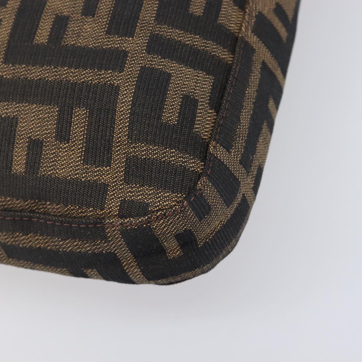 FENDI Zucca Canvas Mamma Baguette Shoulder Bag Brown Black 26727 Auth 206478V