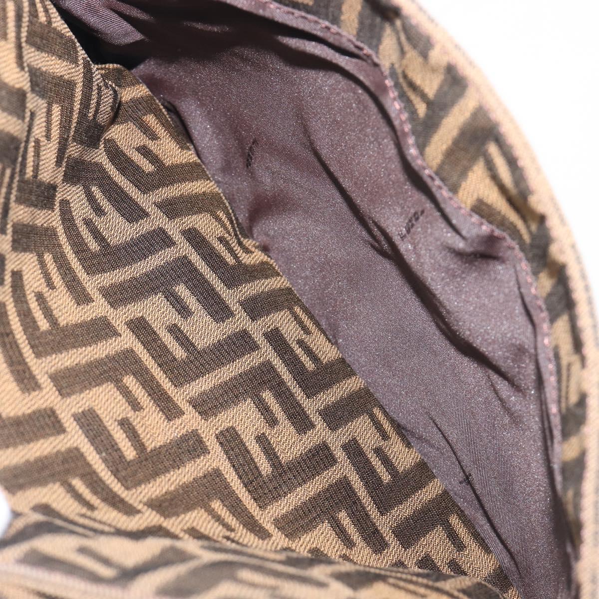 FENDI Zucca Canvas Mamma Baguette Shoulder Bag Brown Black 26727 Auth 206478V