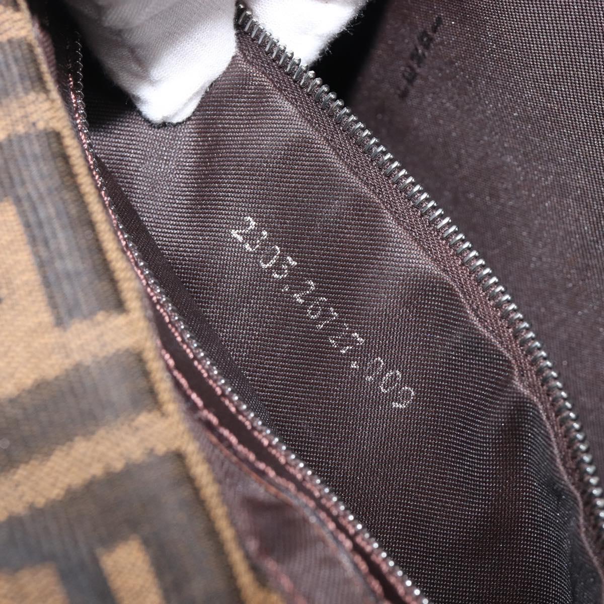 FENDI Zucca Canvas Mamma Baguette Shoulder Bag Brown Black 26727 Auth 206478V