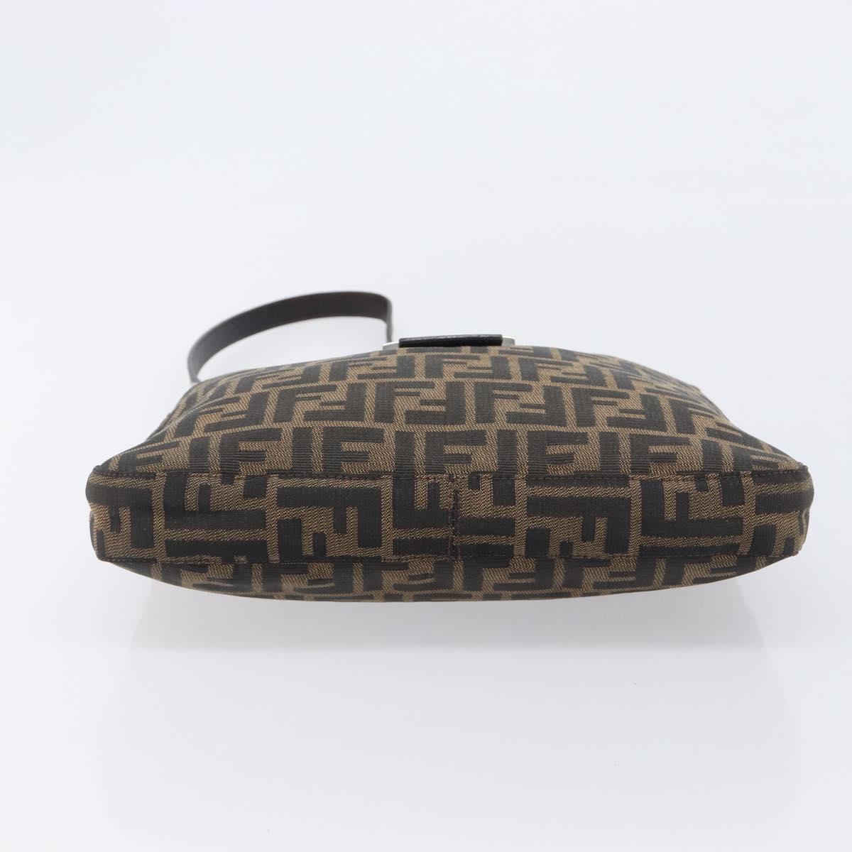 FENDI Zucca Canvas Mamma Baguette Shoulder Bag Brown Black 26727 Auth 206478V