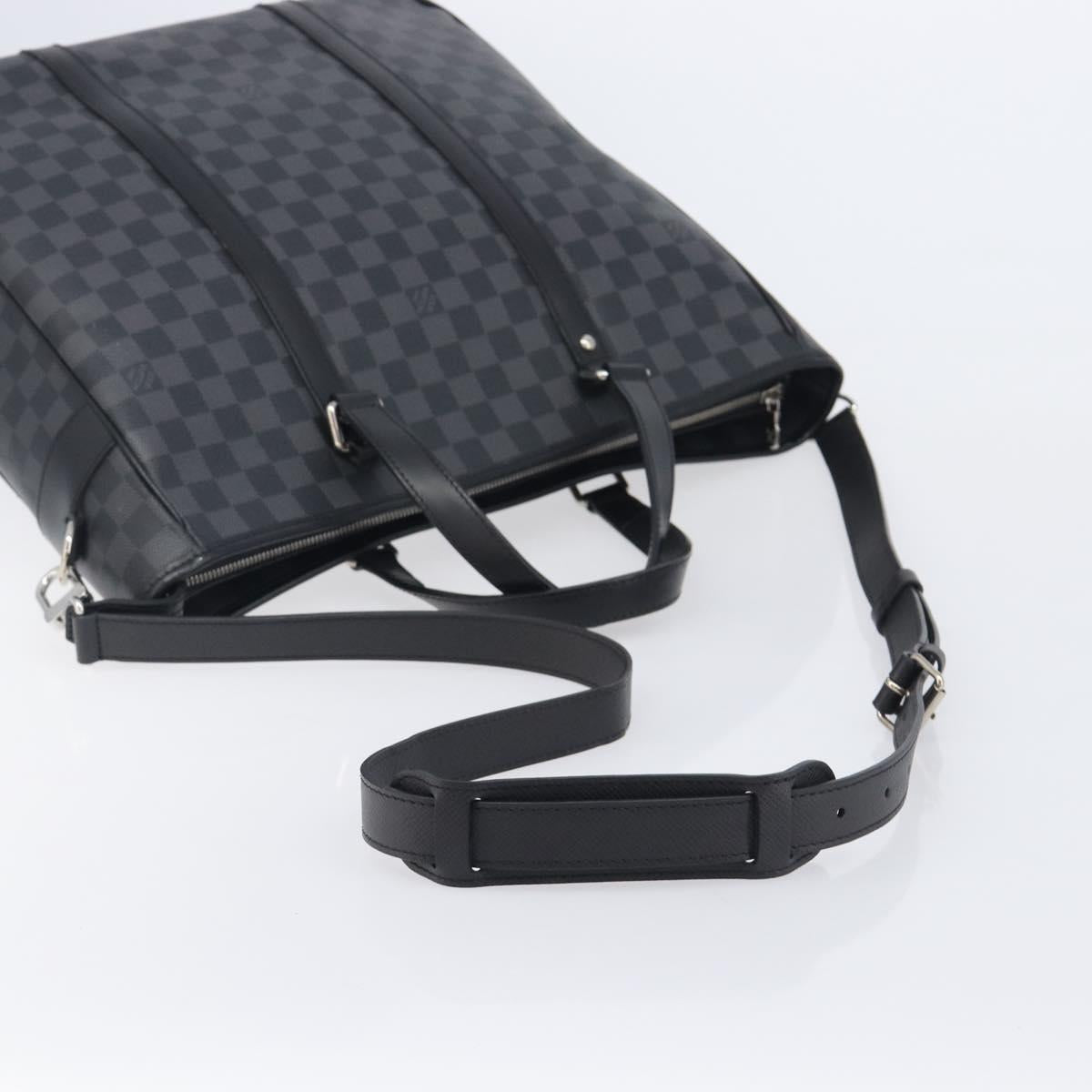 LOUIS VUITTON Damier Graphite Tadao Shoulder Bag 2way N51192 LV Auth 206485V