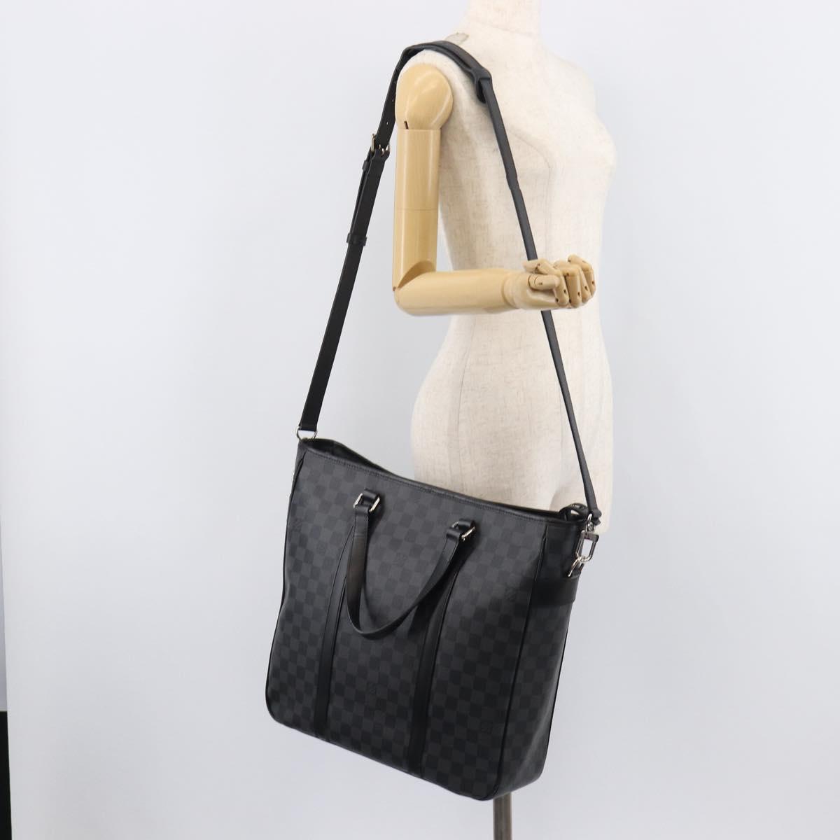 LOUIS VUITTON Damier Graphite Tadao Shoulder Bag 2way N51192 LV Auth 206485V