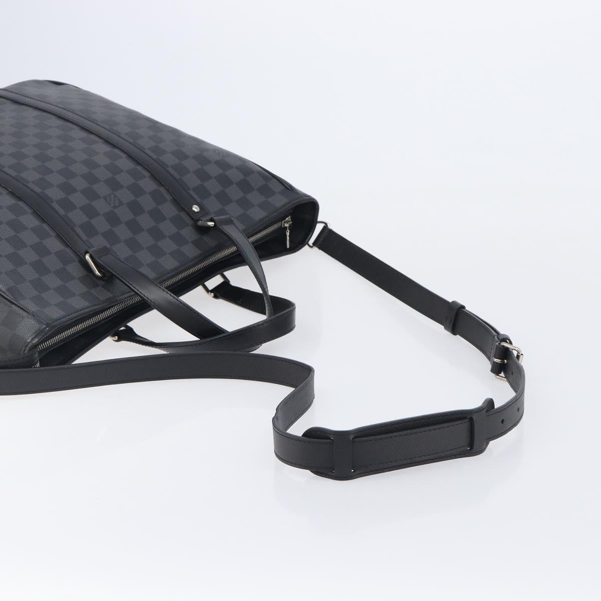 LOUIS VUITTON Damier Graphite Tadao Shoulder Bag 2way N51192 LV Auth 206485V
