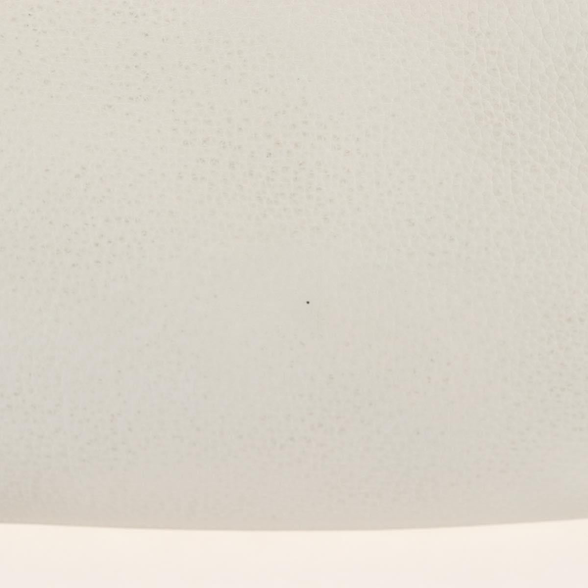 CELINE Big Bag Small Hand Bag Leather 2way White Silver Auth 206487M