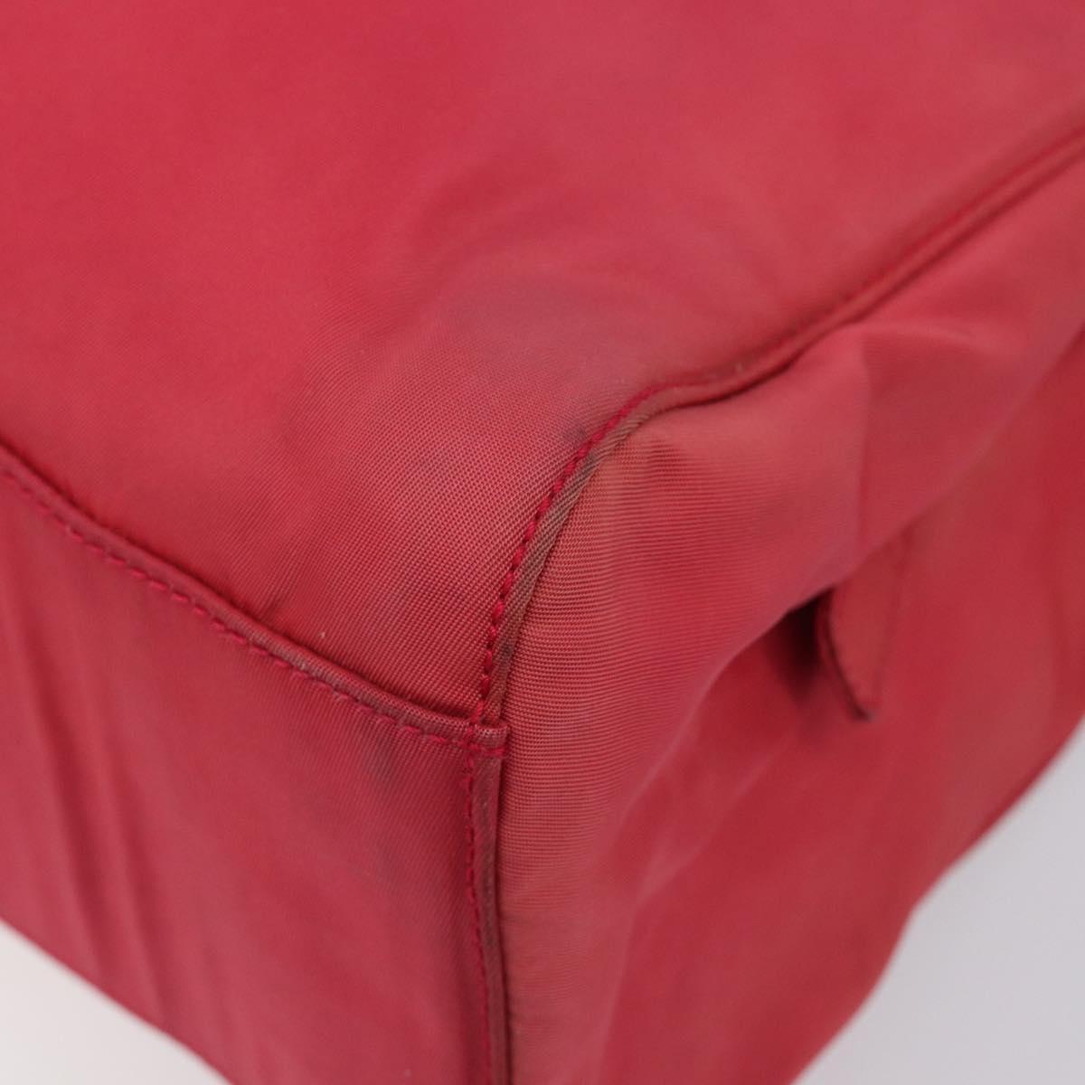 PRADA Hand Bag Nylon Pink Silver Auth 206488