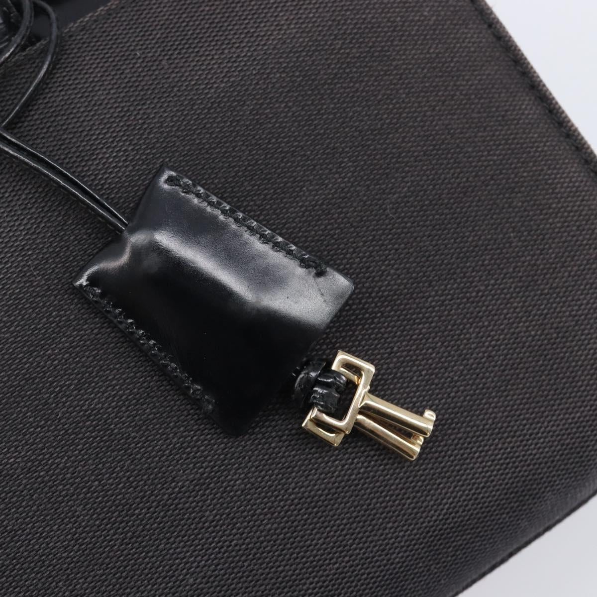 GUCCI Hand Bag Canvas Black Gold 001 4218 Auth 206491