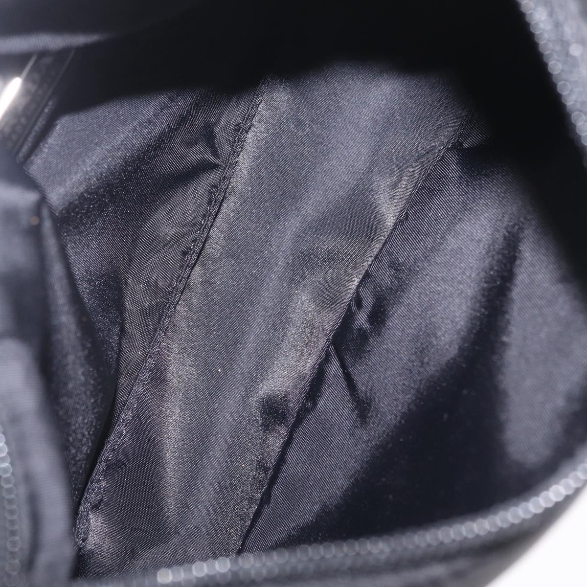 PRADA Hand Pouch Nylon Black Silver Auth 206497A