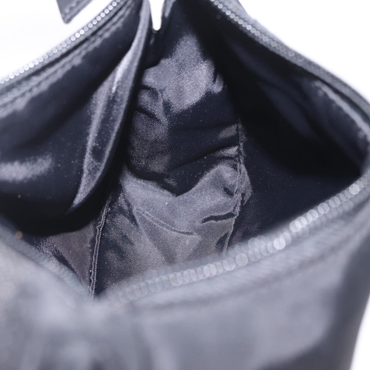 PRADA Hand Pouch Nylon Black Silver Auth 206497A