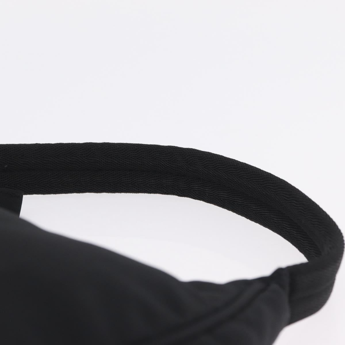 PRADA Hand Pouch Nylon Black Silver Auth 206497A