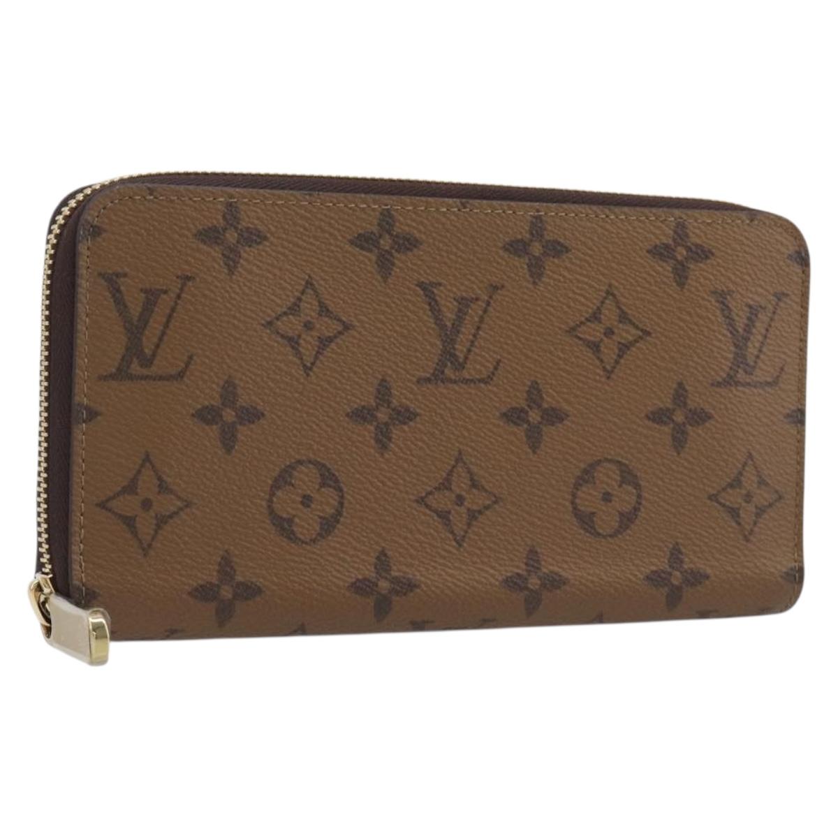 LOUIS VUITTON Monogram Reverse Zippy Wallet Long Wallet M82444 LV Auth 206498SAM