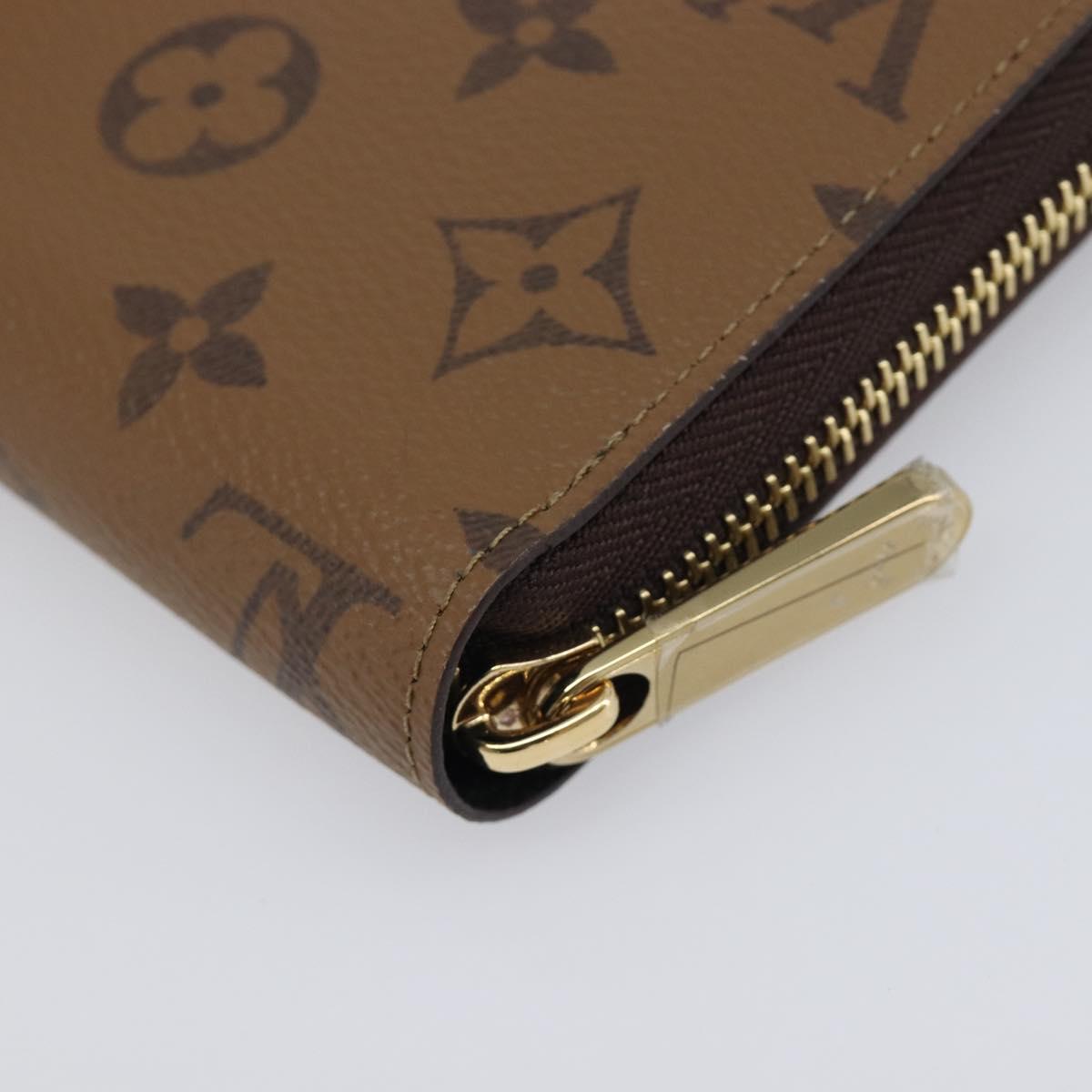 LOUIS VUITTON Monogram Reverse Zippy Wallet Long Wallet M82444 LV Auth 206498SAM