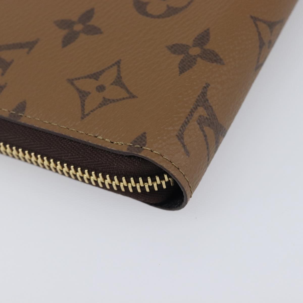 LOUIS VUITTON Monogram Reverse Zippy Wallet Long Wallet M82444 LV Auth 206498SAM