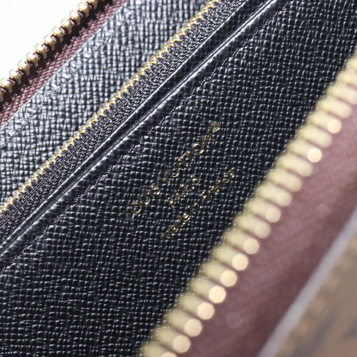 LOUIS VUITTON Monogram Reverse Zippy Wallet Long Wallet M82444 LV Auth 206498SAM