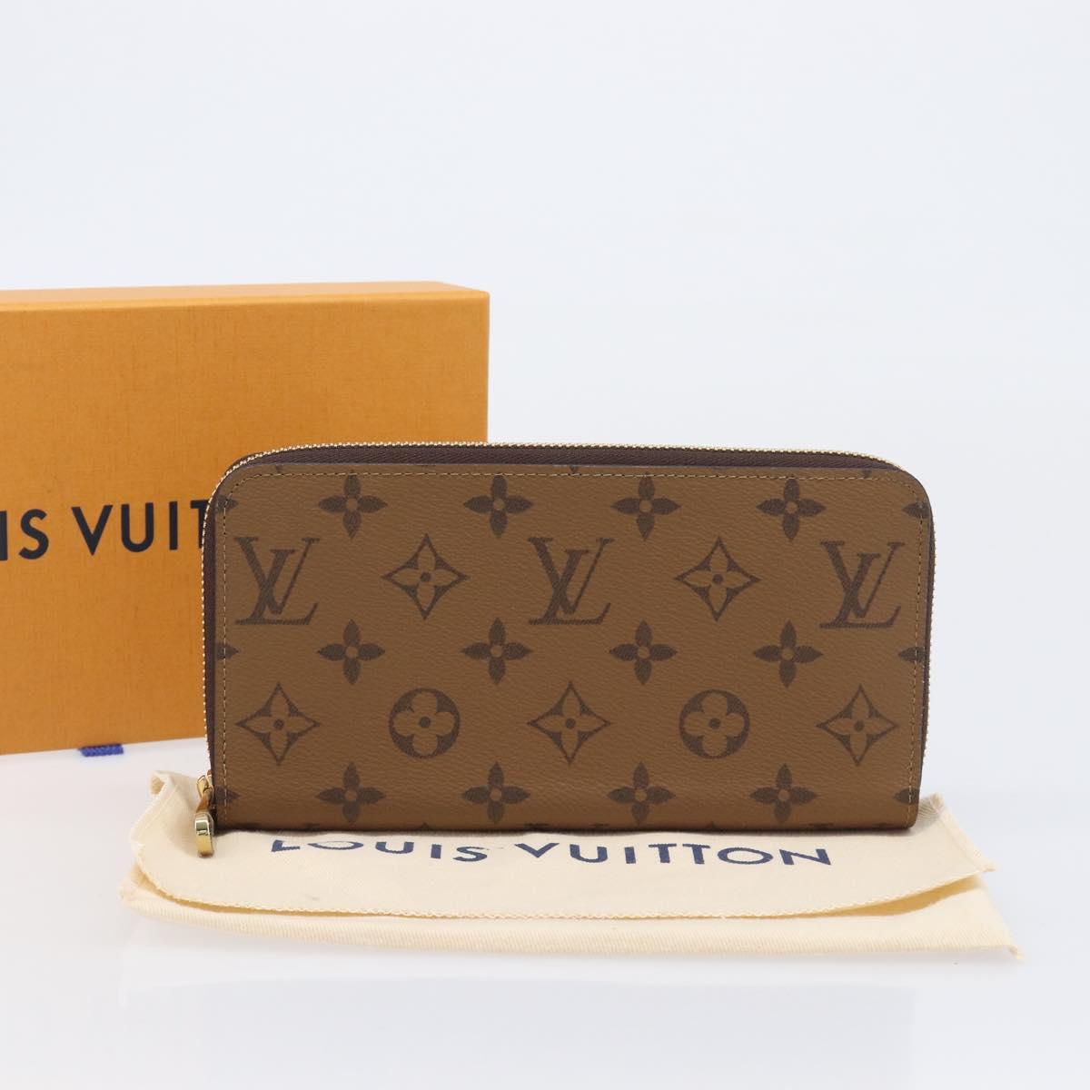 LOUIS VUITTON Monogram Reverse Zippy Wallet Long Wallet M82444 LV Auth 206498SAM